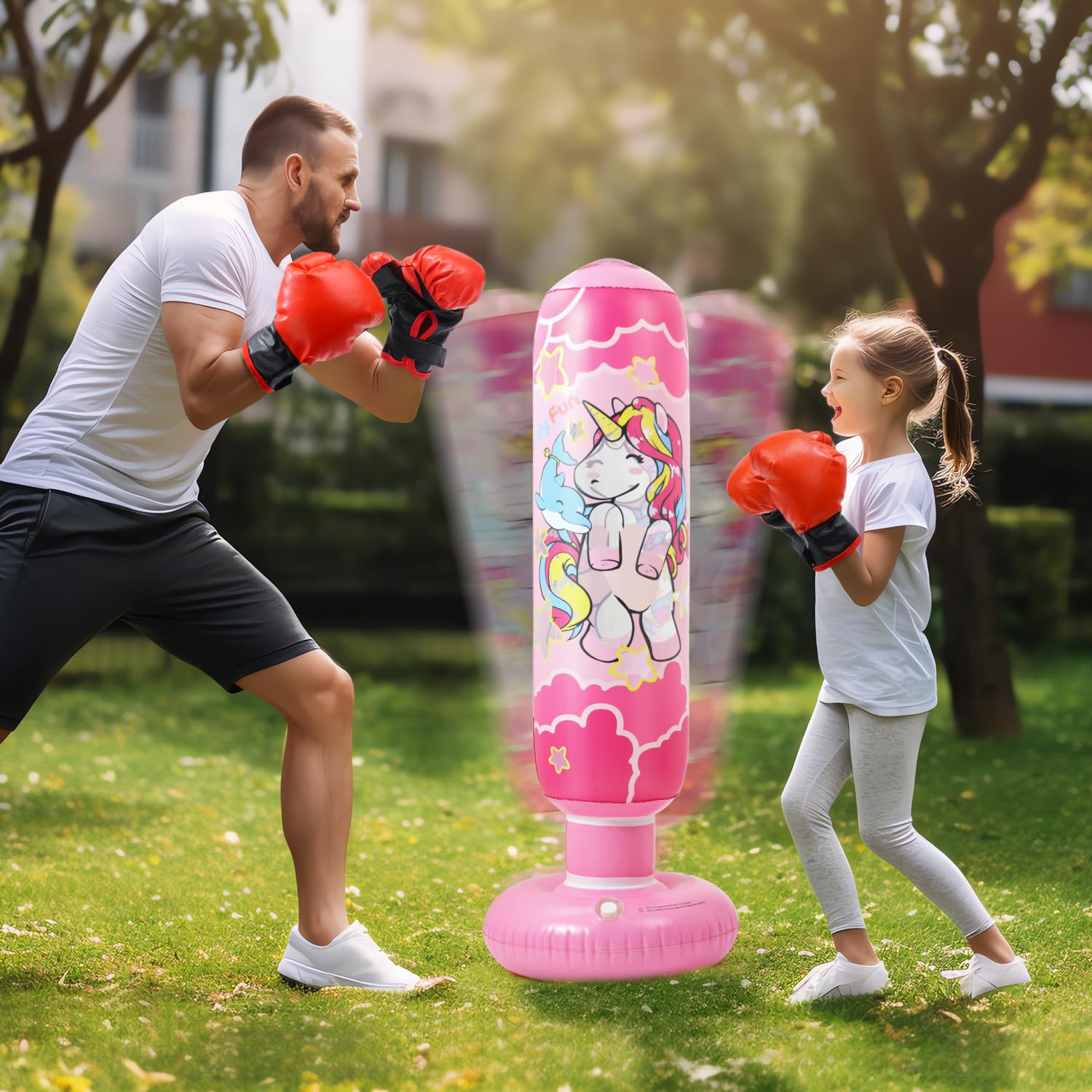  Inflatable Kids Punching Bag with Boxing Gloves, 47 High Free  Standing Bounce Back Bag for MMA, Karate, Taekwondo and Kick, Gifts for  Kids, Boys and Girls : Sports & Outdoors